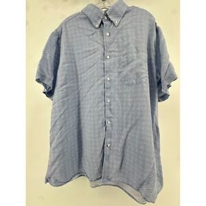 Daniel Cremieux Signature Collection Blue Geometric Hemp Lyocell Shirt Mens XL